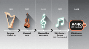 Historical Pitch Standards: From Baroque A=415 to Modern A=440 Hz